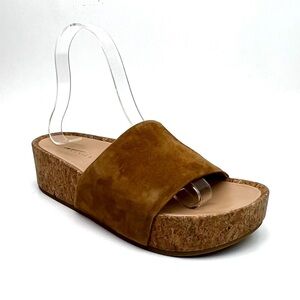 Veronica Beard Dresdyn Suede Cork Wedge Sandals sz 7